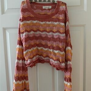 L*Space Pink and Orange Knit Sweater